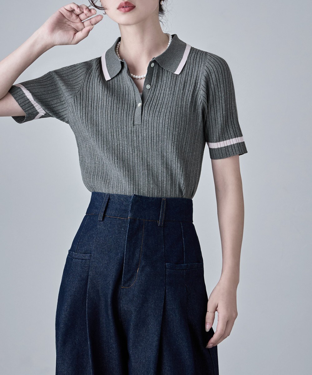 完売商品♡LILYBROWN×MARYQUANT クロップドリボンポロシャツ 赤 Lily Brown - 【新品】リリーブラウン マリークワント