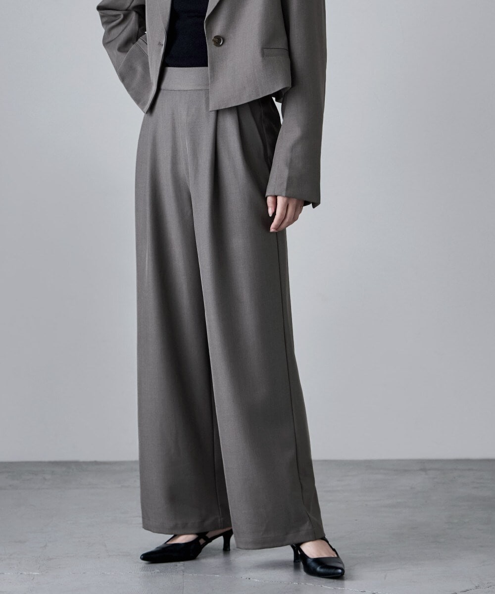 サテンウエストタックワイドパンツ | ロートレアモン(LAUTREAMONT