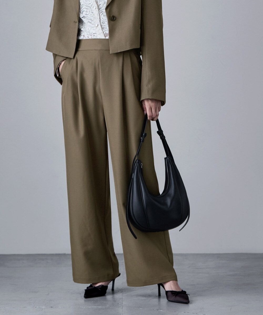 クラシカルエルフ（Classical Elf）/25AW【Classical Evon】【セットアップ可】品よくモードに。ヘリンボーン2タックパンツ 25AW【Classical Evon】【セットアップ可】品よくモードに