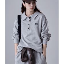 ポロ襟ロゴスウェット