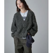シャギーVネックカーディガン