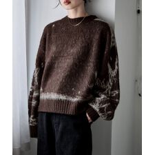 ニュアンス柄シャギーニット