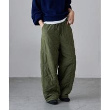 キルティングナイロンワイドパンツ