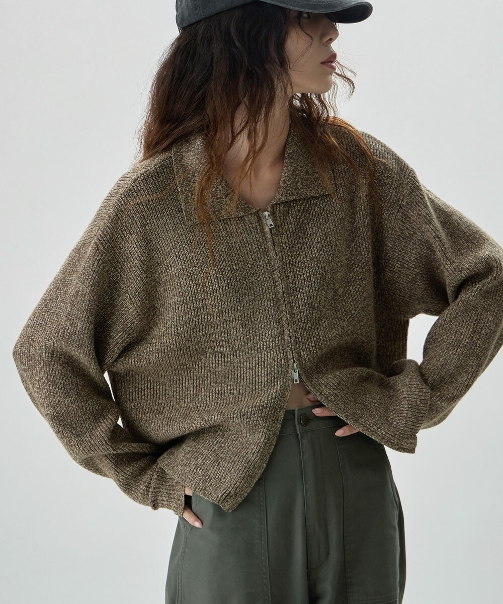 Wジップミックスニットカーディガン | エトル(etoll.) | マルイウェブ