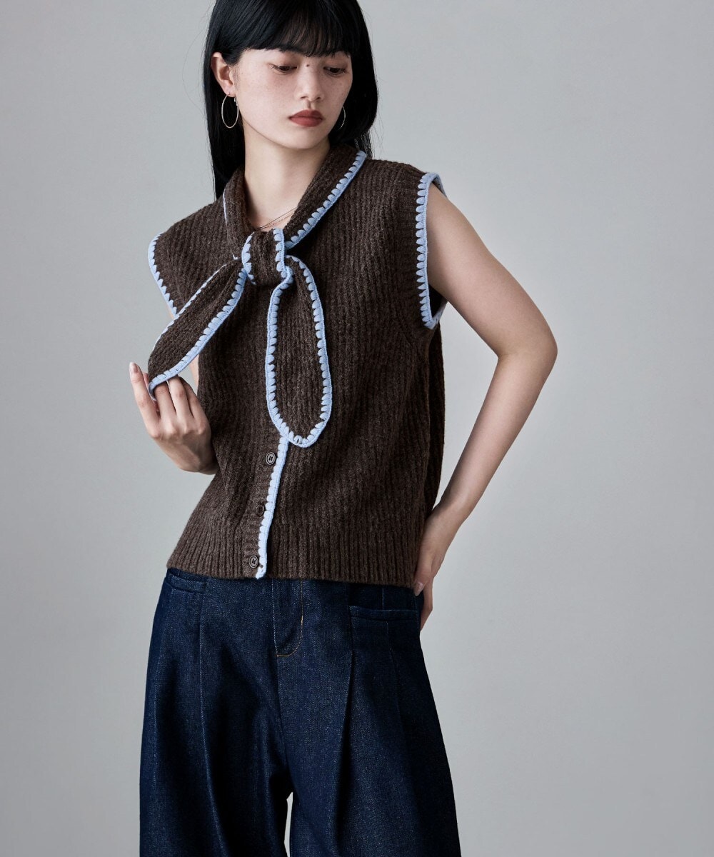 ハイネックステッチラインパフベスト ブラック seyto seyto セイトハイネックステッチラインパフベスト