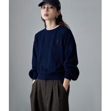 スウェットライク刺繍ロゴニット