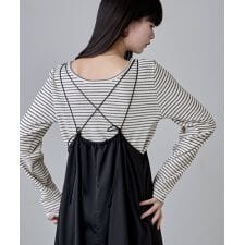 2wayネックボーダートップス