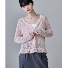 ミックスメッシュVネックカーディガン