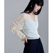 2wayレースショートカーディガン