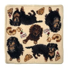 ハンカチ 犬柄【総柄ダックス】ダックスフント タオルハンカチ シェニール織 23cm 綿100%