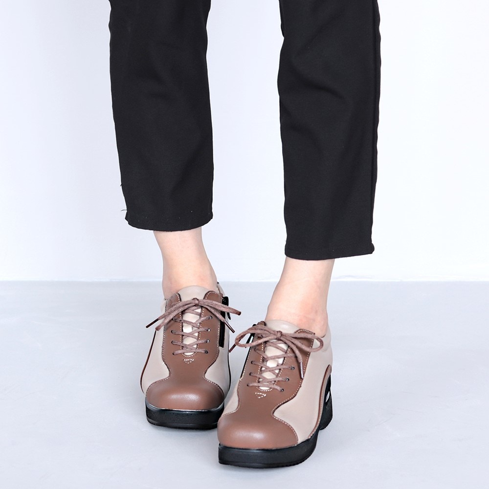 足に優しい厚底シューズ ピエールリッチ 山羊革エアークッション 靴 4E相当