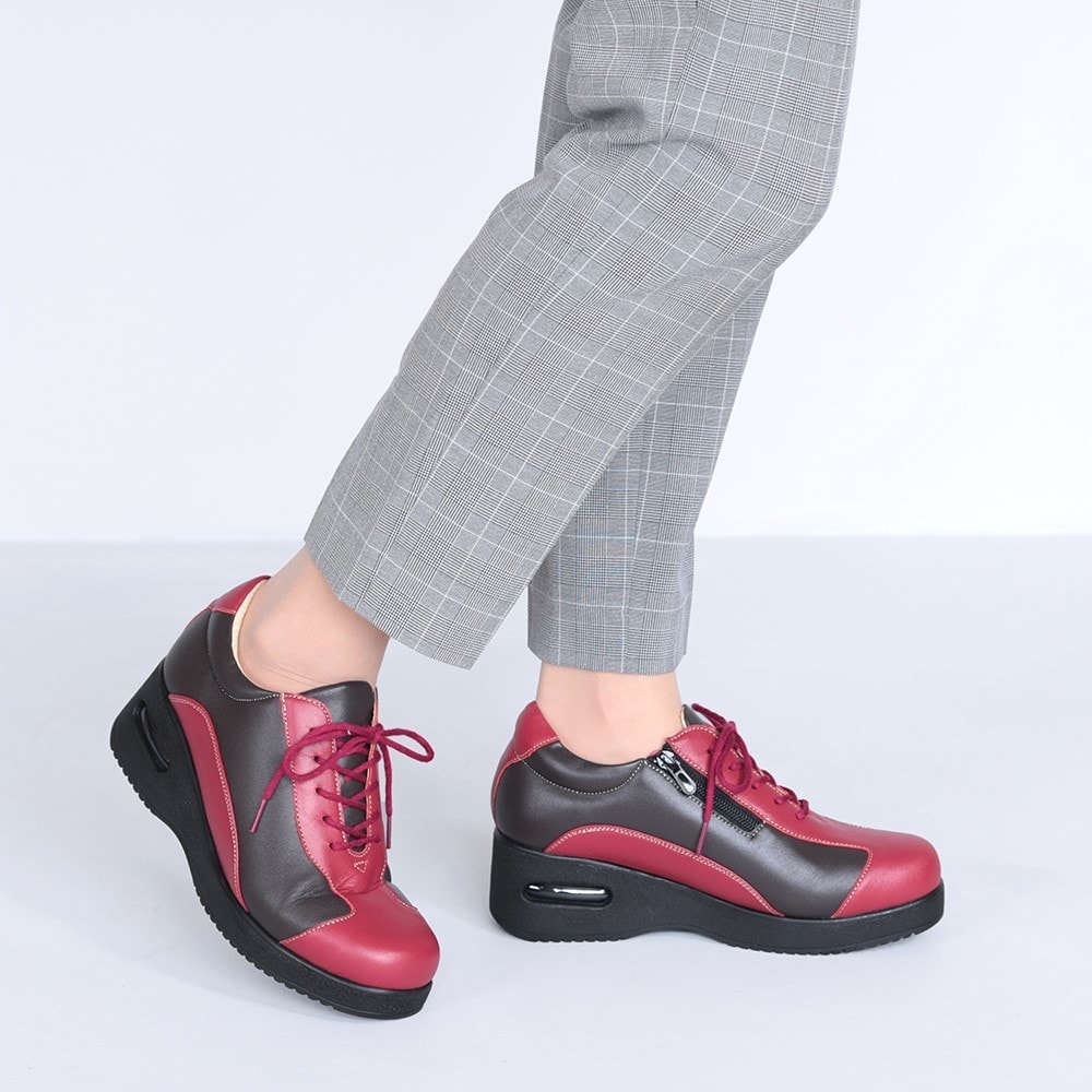 足に優しい厚底シューズ ピエールリッチ 山羊革エアークッション 靴 4E相当