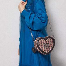 ジュエティ(jouetie)の【jouetie/ジュエティ】ハートチャーム付 JJツィード　ミニハートショルダーバッグ