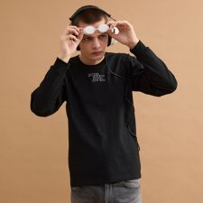 TK刺繍長袖丸胴Tシャツ