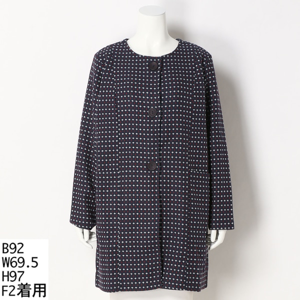 大きいサイズレディース】異素材×ボアカジュアルロングジャケット