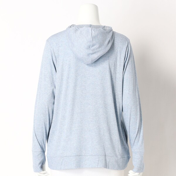 大きいサイズ レディース】ラメストレッチリブ指穴付きジップパーカー