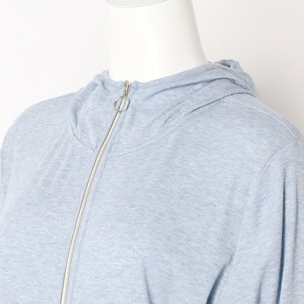 大きいサイズ レディース】ラメストレッチリブ指穴付きジップパーカー