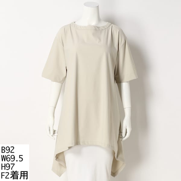 洗える】【サッカー地】後シャーリングチュニック 【ノンアイロン