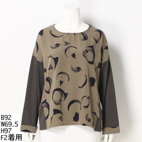 大きいサイズレディース】シフォンレイヤードドット柄ブラウス