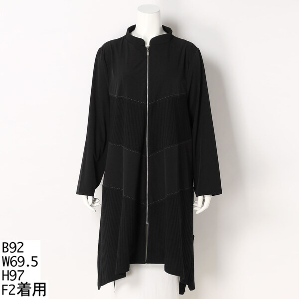 大きいサイズレディース】異素材切り替えライトコート | クインティ