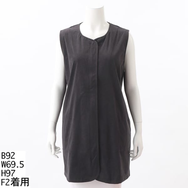 大きいサイズレディース】ラウンドヘム配色ベスト | クインティ(QUINTY