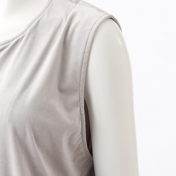 大きいサイズレディース】スウェードジャージーロングベスト【日本製