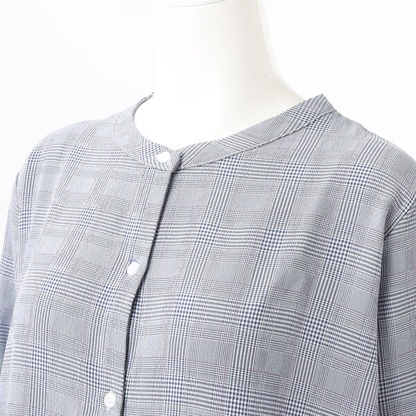 クインティ/【大きいサイズレディース】グレンチェックシャツワンピース 大きいサイズレディース】グレンチェックシャツワンピース