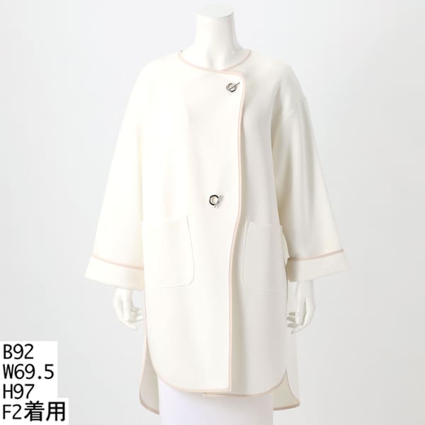 STORY web掲載／軽く羽織れるミドル丈】ノーカラー コクーンコート