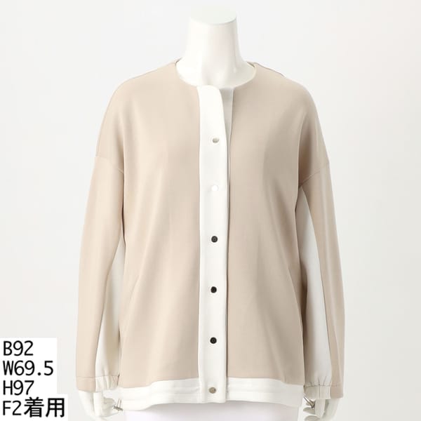 大きいサイズレディース】配色ライトショートコート | クインティ