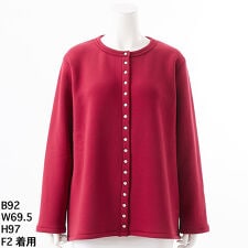 【大きいサイズレディース】スナップボタン裏起毛カーディガン【日本製】