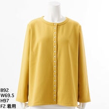 【大きいサイズレディース】スナップボタン裏起毛カーディガン【日本製】