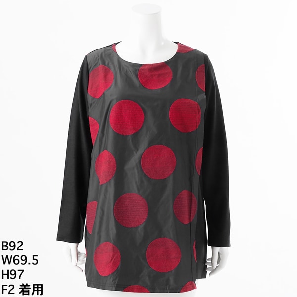 大きいサイズレディース】マイクロタフタ花柄ジャガード切替変形