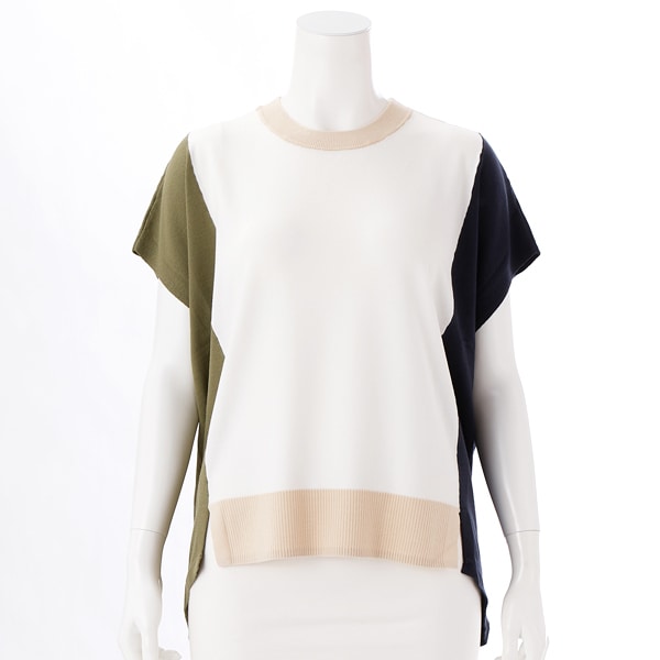 クインティ（QUINTY）/【大きいサイズレディース】ラウンドヘム配色ベスト 大きいサイズレディース】ラウンドヘム配色ベスト | クインティ(QUINTY