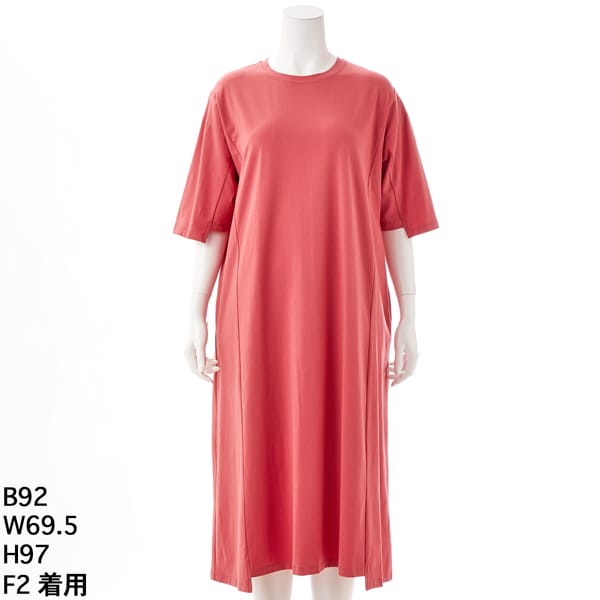 大きいサイズレディース】接結ドットシーチングワッシャーxコットン100