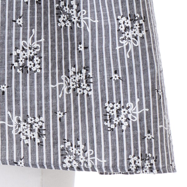 大きいサイズレディース】フロッキーフラワープリントストライプ