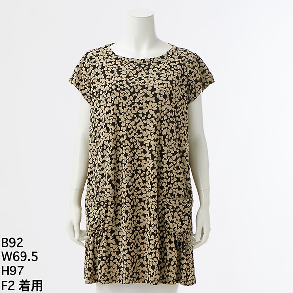 クインティ（QUINTY）/【大きいサイズレディース】エスパンディチュニック【日本製】 大きいサイズレディース】エスパンディチュニック【日本製