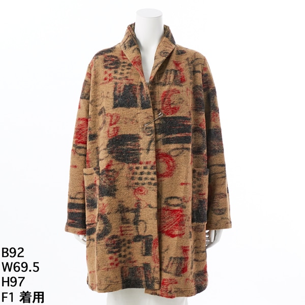 クインティ（QUINTY）/【大きいサイズレディース】ウール混トッパーカーディガン 大きいサイズレディース】ウール混トッパーカーディガン | クインティ