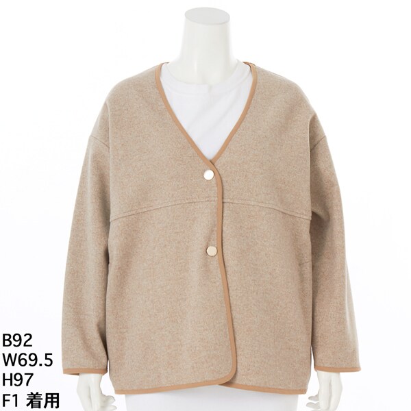 大きいサイズレディース】両面起毛ポリエステルニットチュニック