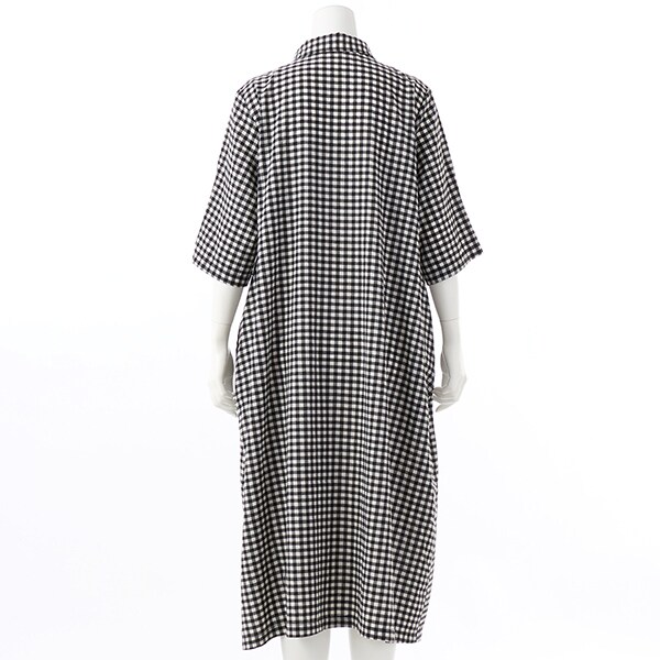 大きいサイズレディース】ギンガムチェックシャツワンピース