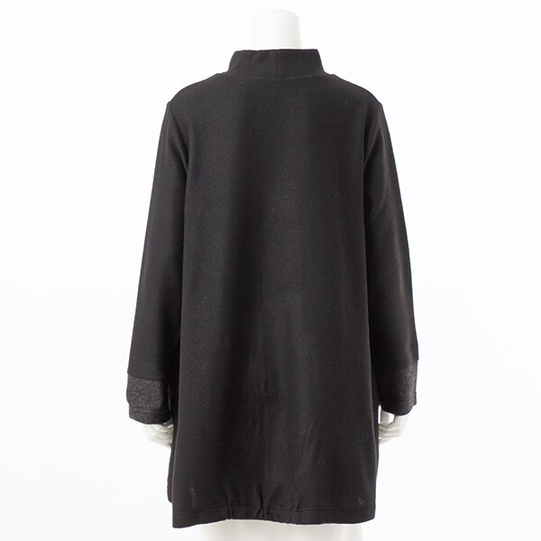 大きいサイズレディース】配色起毛やわらかデザインチュニック