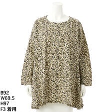 【大きいサイズレディース】ビエラ微起毛小花プリントAラインチュニック【日本製】