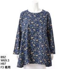 【大きいサイズレディース】ビエラ微起毛花柄フレアチュニック【日本製】