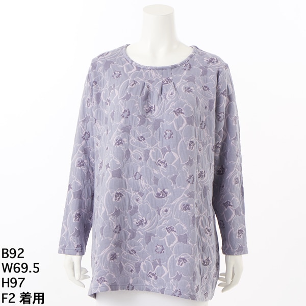 大きいサイズレディース】マイクロタフタ花柄ジャガード切替変形