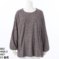 【大きいサイズレディース】フラワージャガード起毛チュニック【日本製15000】