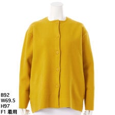 【大きいサイズレディース】接結ミドル丈ニットジャケット