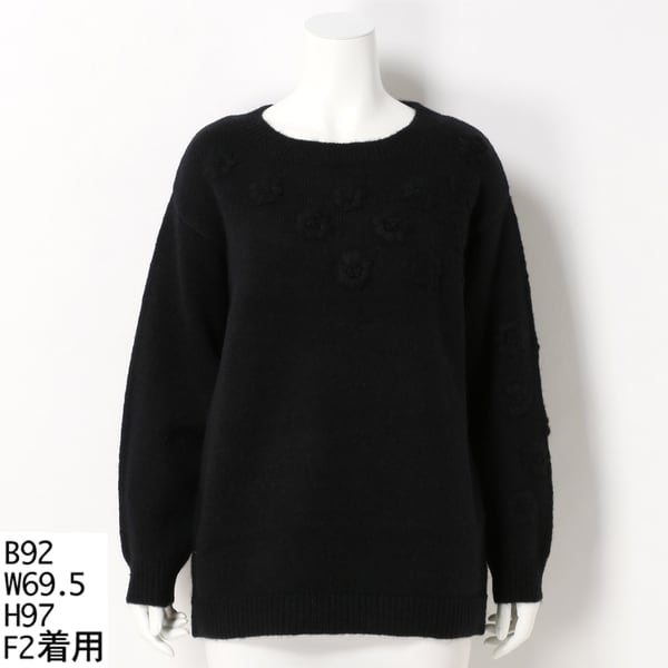 大きいサイズレディース】ハンドメイドカップケーキ刺繍ニットセーター