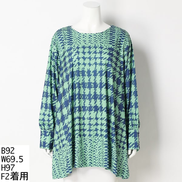 大きいサイズレデイ―ス】袖口リボン使いエスパンディストレッチ