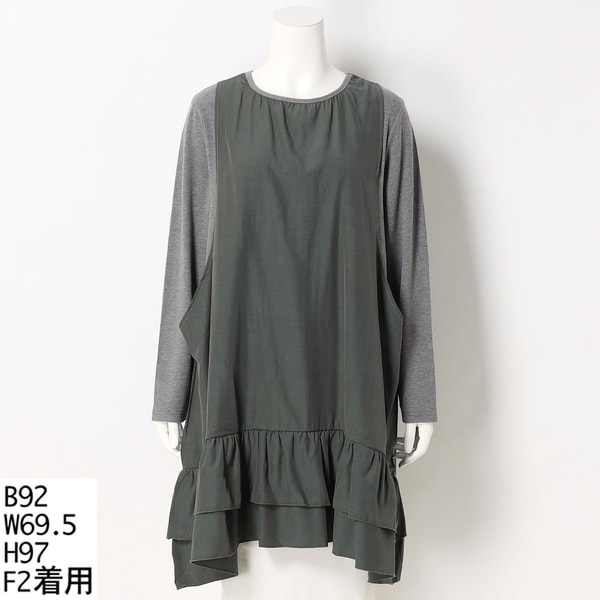 大きいサイズレディース】ドット柄ふんわりウールガーゼコクーン