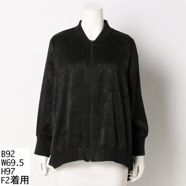 大きいサイズレディース】フロントジップラウンドネック裏起毛