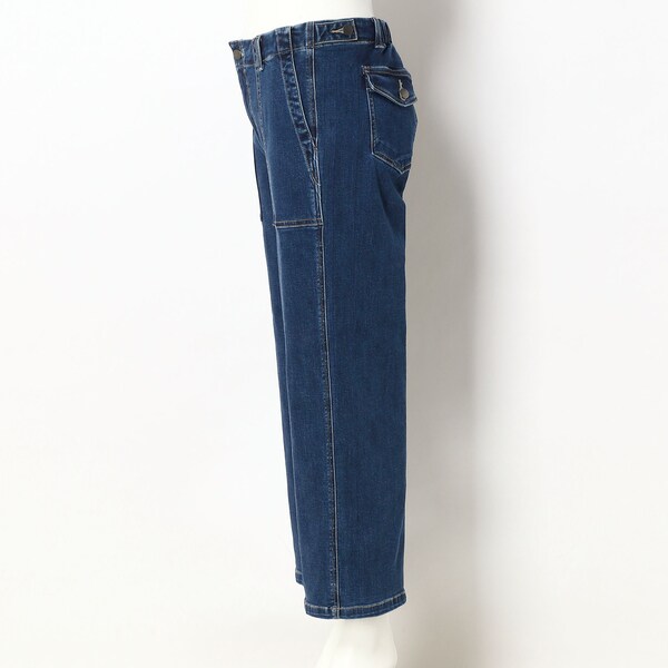 大きいサイズレディース】美脚シルエットデニムワイドパンツ